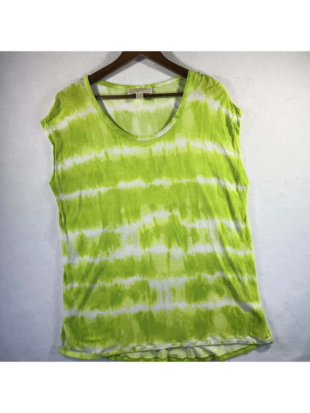 Michael Michael Kors top women’s 0X Green white tie dye cap sleeve